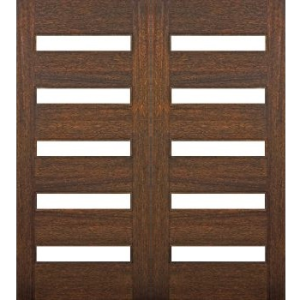 08 Mahogany Contemporary 5 Lite Horizontal Double