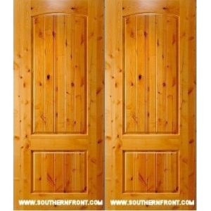 2 Panel Arch Knotty Alder Double Door