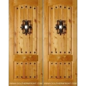 2 Panel Arch with Clavos Speakeasy Double Door 8ft