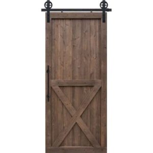 BarnCraft Knotty Alder X Two Panel Barn Door BDKAX2P 1027 59988